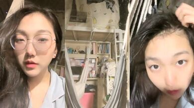 【小野猫】青春靓丽19岁，G奶学妹~女生宿舍偷播~天然巨乳~沐浴掰穴柔逼，阴毛浓密水汪汪 (2)